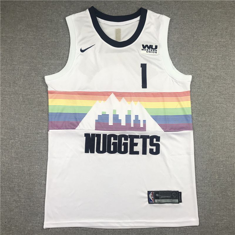 Men Denver Nuggets 1 Porter jr White Game 2021 Nike NBA Jersey